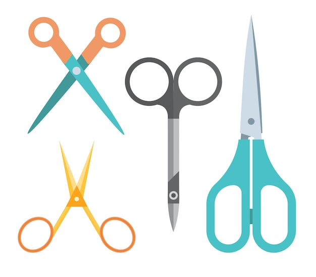 Various Manicure and Handle Scissors Flat Set