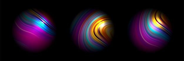 Various multicoloured gradients sphere with Abstract vibrant circle colorful planet