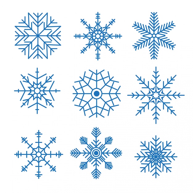 Various snowflakes design set