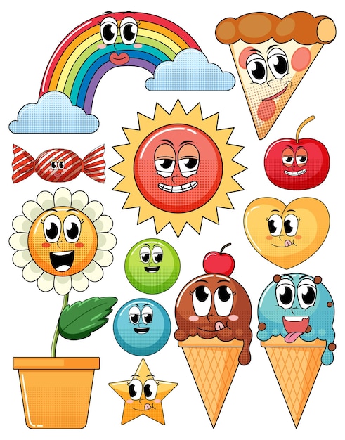 A various sweets on white background