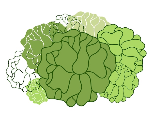 Various trees bushes and shrubs top view for the landscape design plan