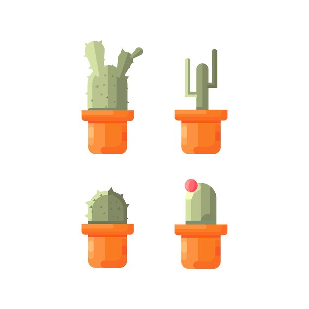 Vector various types of cactus illustration