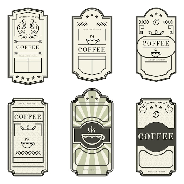 Various vintage labels coffee