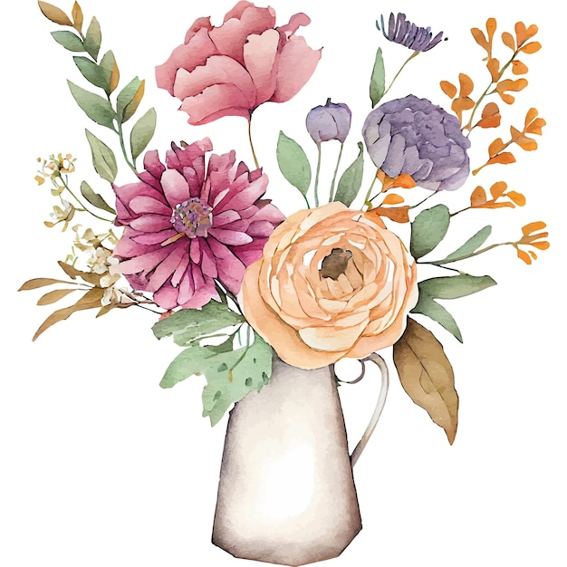 A vase of flowers is shown with a flower on it.