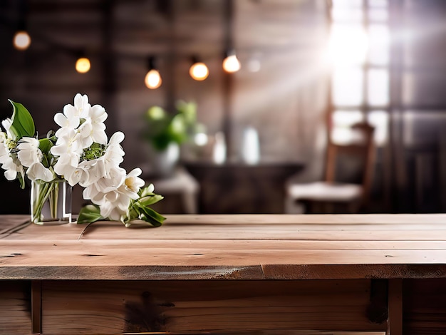 Vector a vase of white flowers sits on a table in front of a window