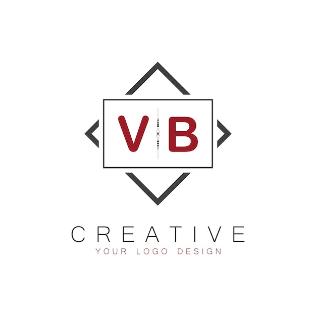 Vector vb initial monogram logo with creative square style design