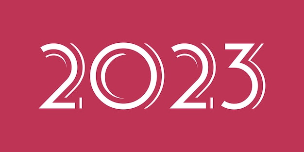 Vector 2023 new year banner Viva Magenta 181750 color of the year 2023 Viva magenta trendy background and 2023 text in white color