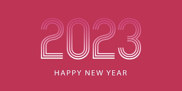 Vector 2023 new year banner Viva Magenta 181750 color of the year 2023 Viva magenta trendy background and striped text Gradient happy new year text