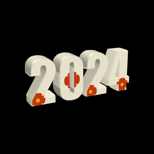 Vector vector 2024 new year 3d logo font vector design