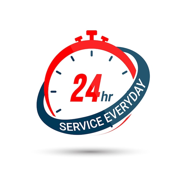 Vector vector 24 hour everyday open service