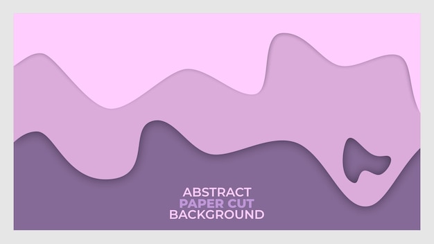 Vector 3D abstract paper cut background pink and purple