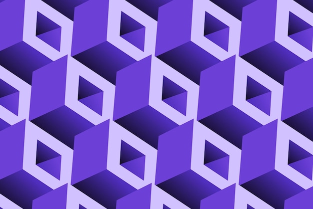 Vector 3d cube style purple seamless pattern design