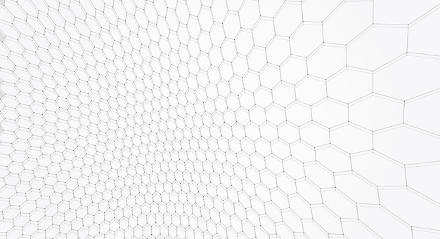 Vector 3d object from a hexagon grid with dots stylish design