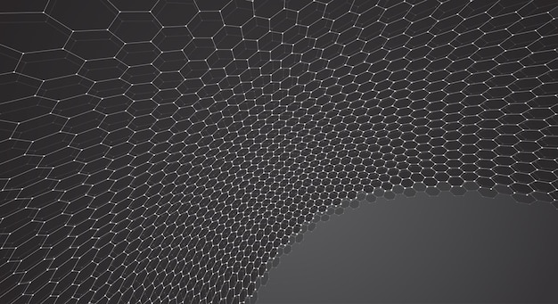 Vector 3d object from a hexagon grid with dots stylish design