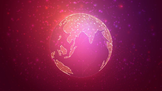 Vector 3D planet earth on a background of multicolored background