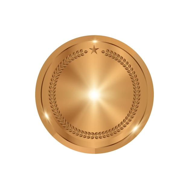 Vector 3d Realistic Golden Metal Blank Coin Icon Closeup Isolated on White Background.