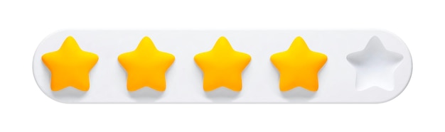 Vector 3d realistic illustration of a feedback star evaluation of a product or service