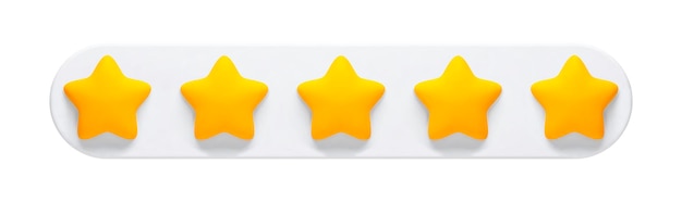 Vector 3d realistic illustration of a feedback star evaluation of a product or service