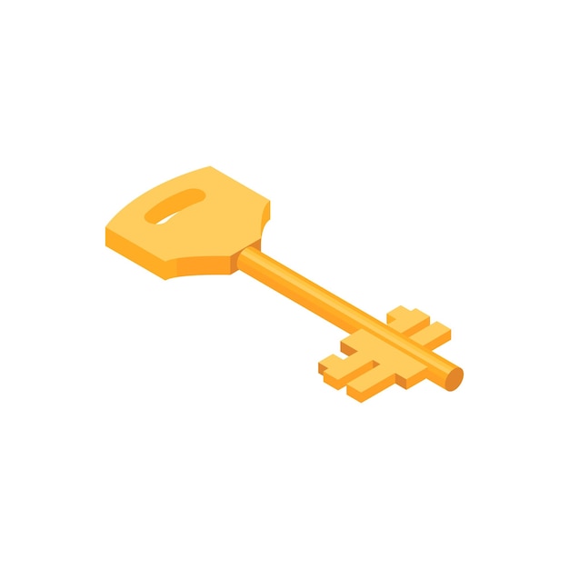 Vector vector 3d realistic key icon vector illustration