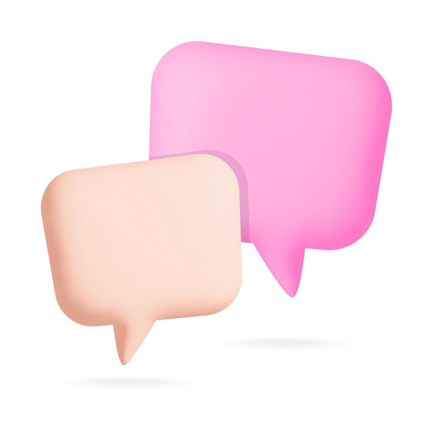 Vector 3d speech bubble shape balloons