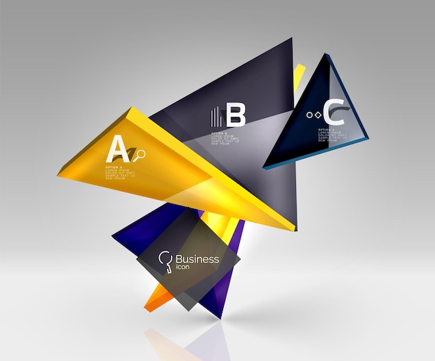 Vector 3d triangle abstract background