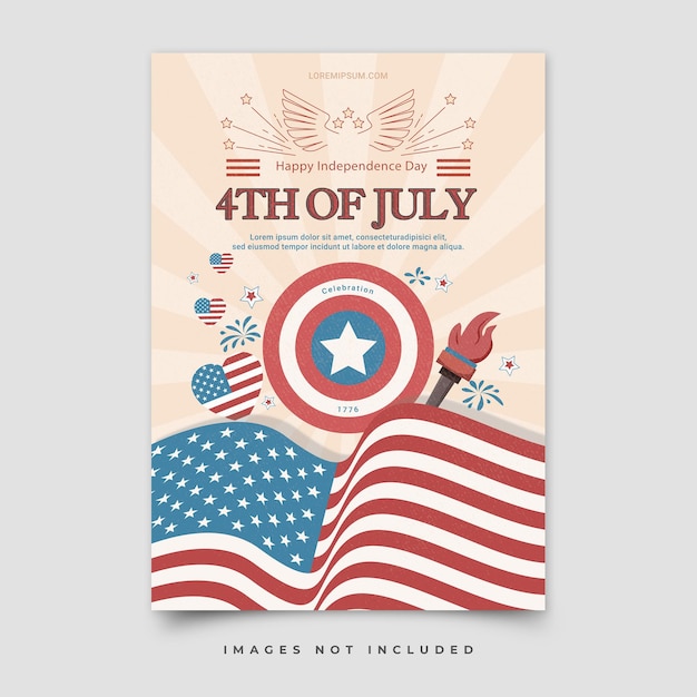 Vector 4th of july celebration poster