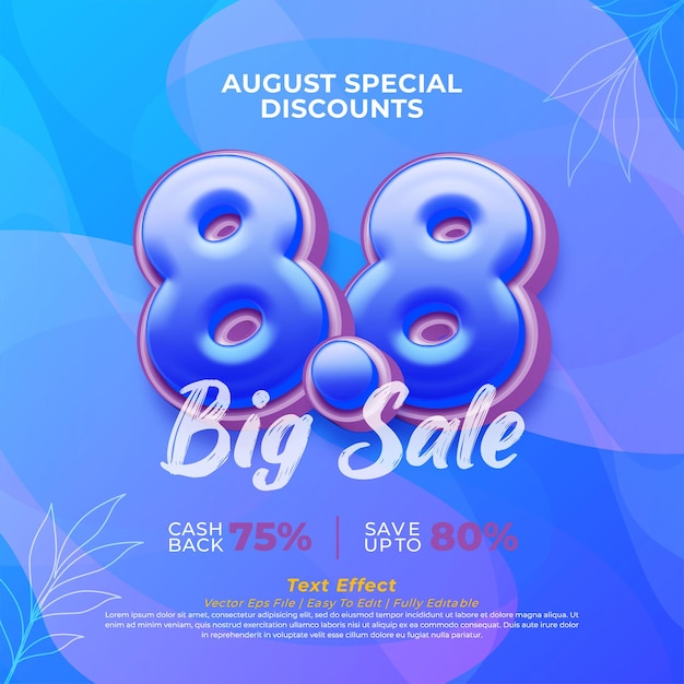 Vector 88 big sale banner template design for web or social media