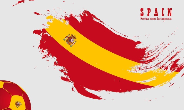 Vector abstract background spain flag vector illustration and text perfect color combination