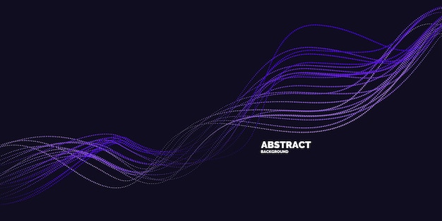 Vector vector abstract background with dynamic waves line and particles