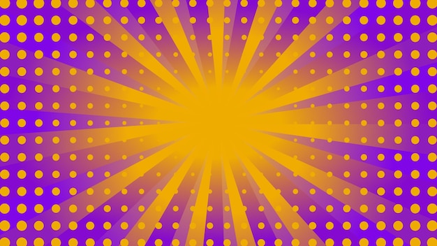 Vector abstract background with sunburst and halftone