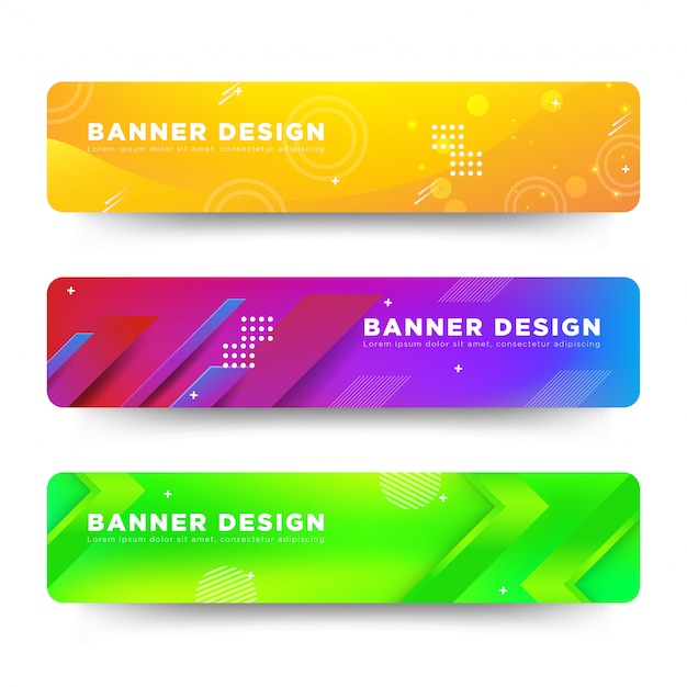 Vector abstract banner design web template colorful bright