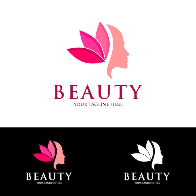 vector abstract beauty woman and flower logo design