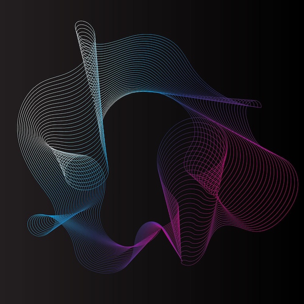 Vector abstract black background with thin lines