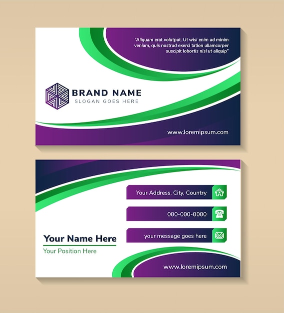 Vector abstract business cards. Colorful templates for identity card. Editable vector graphic