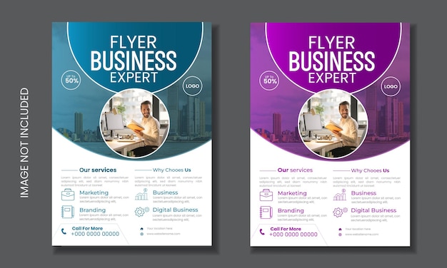 vector abstract bussiness flyer with photo template