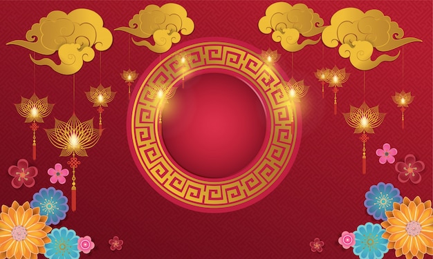 Vector of abstract chinese new year graphic and background