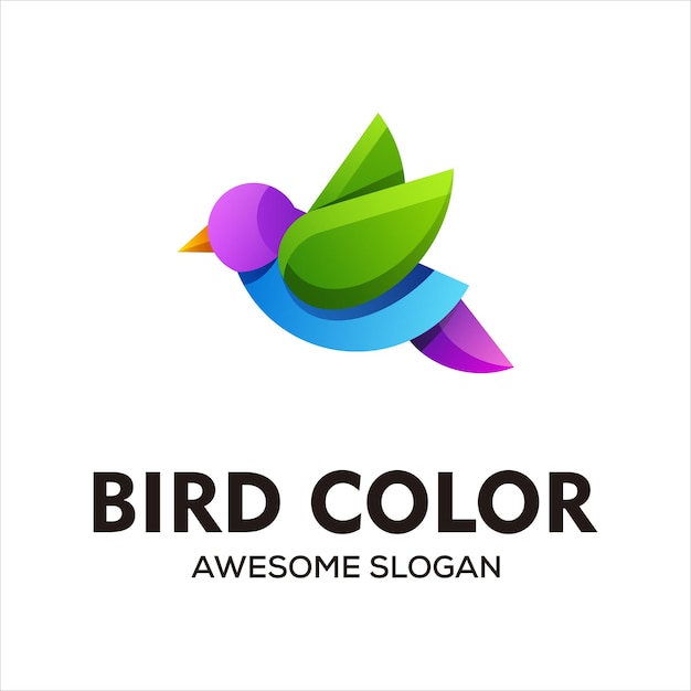 Vector abstract colorful bird logo vector