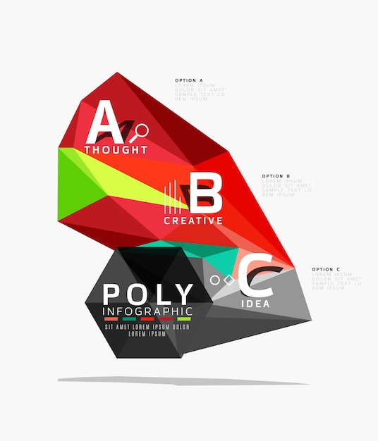 Vector abstract colorful polygonal infographics