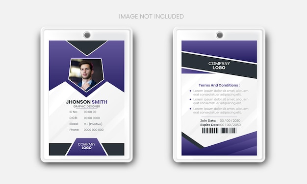 Vector abstract corporate office employee id card template