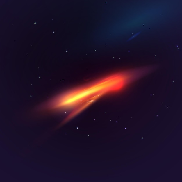 Vector Abstract Cosmic Background. Bright Flash in Open Space.