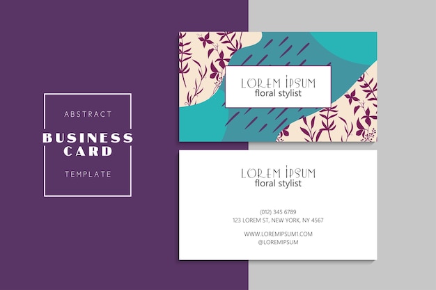 Vector abstract creative business cards (back and front set template)