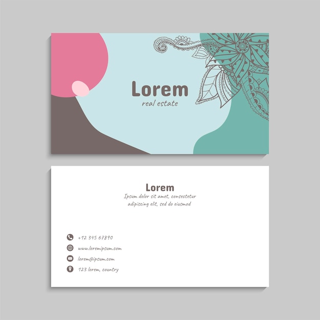 Vector abstract creative business cards set template Vector illustration