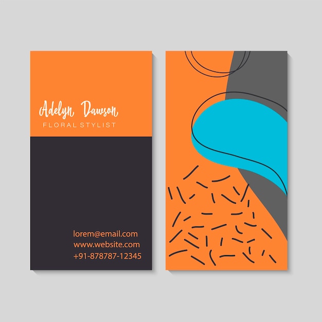 Vector abstract creative business cards set template