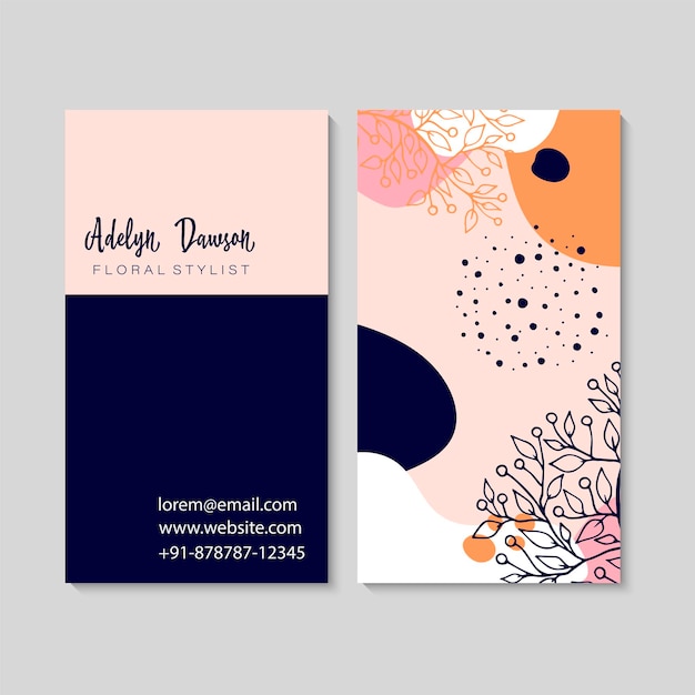 Vector abstract creative business cards set template