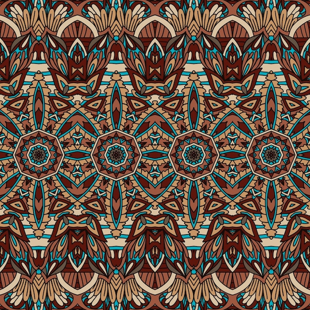 Vector abstract ethnic indian autumn seamless pattern tribal