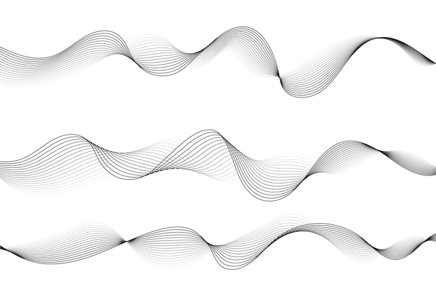 Vector abstract flowing wave lines isolated on white background design element for technology science modern concept