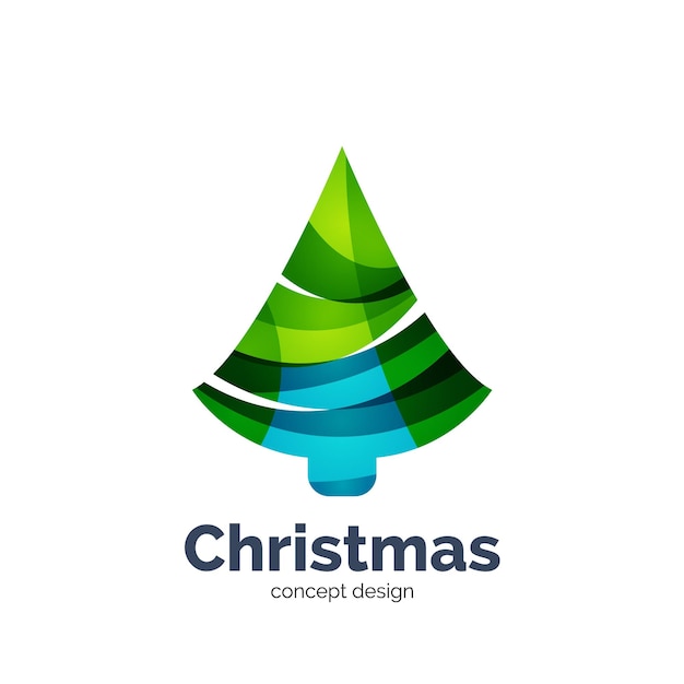 Vector abstract geometric Christmas tree icon