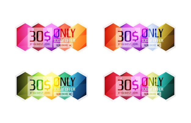 Vector abstract geometric sale labels tags and banners