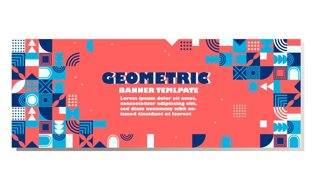 Vector abstract graphic design Banner Pattern background template Geometric Abstract Backgrounds banner border simple geometric shapes For Presentation Flyer and Leaflet Cards Landing