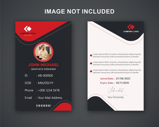 vector abstract id badge template corporate id card office id card illustration front and back id